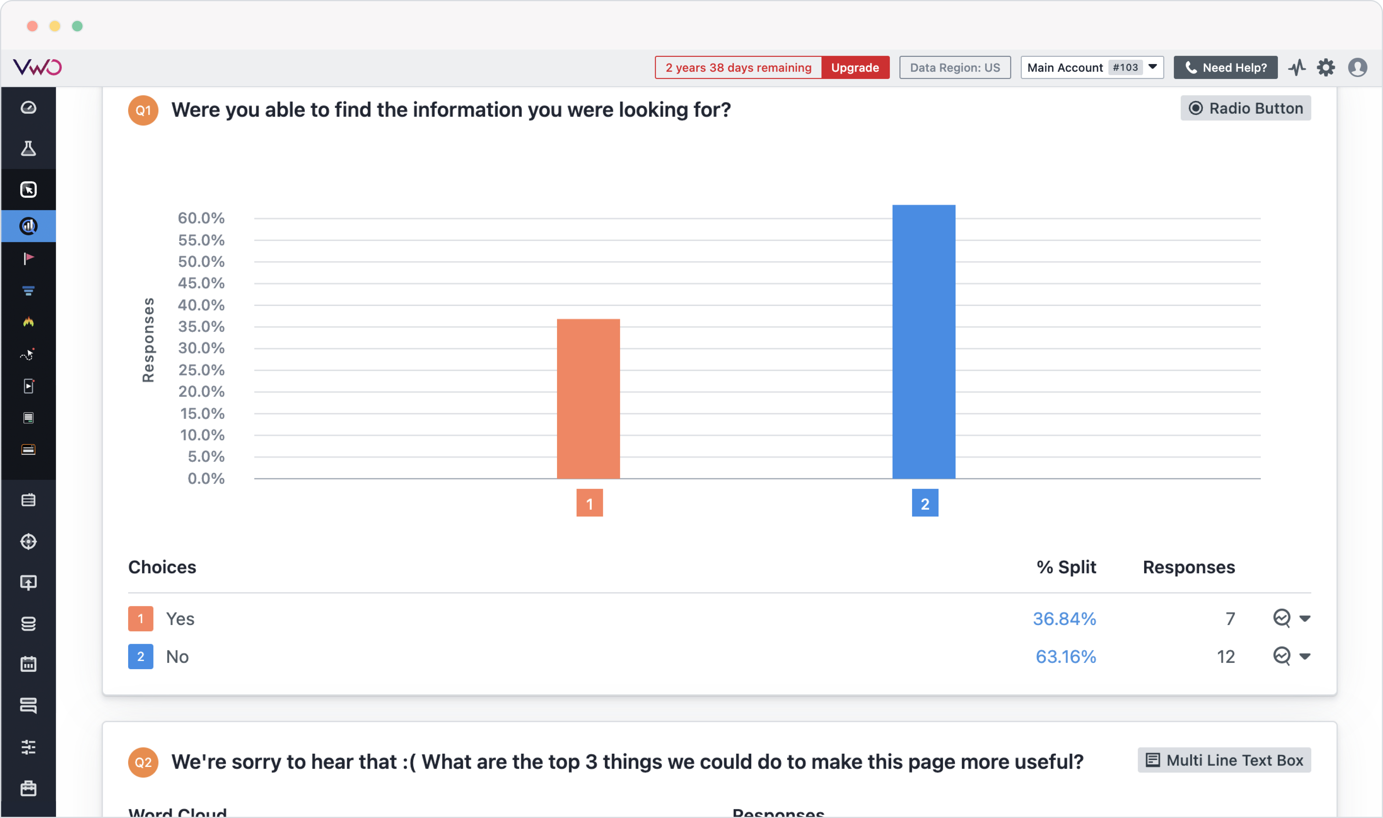 screenshot of VWO Insights